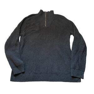 INC International Concepts Mens Sweater Size 2XL Mock Neck 1/4 Zip Grey Preppy